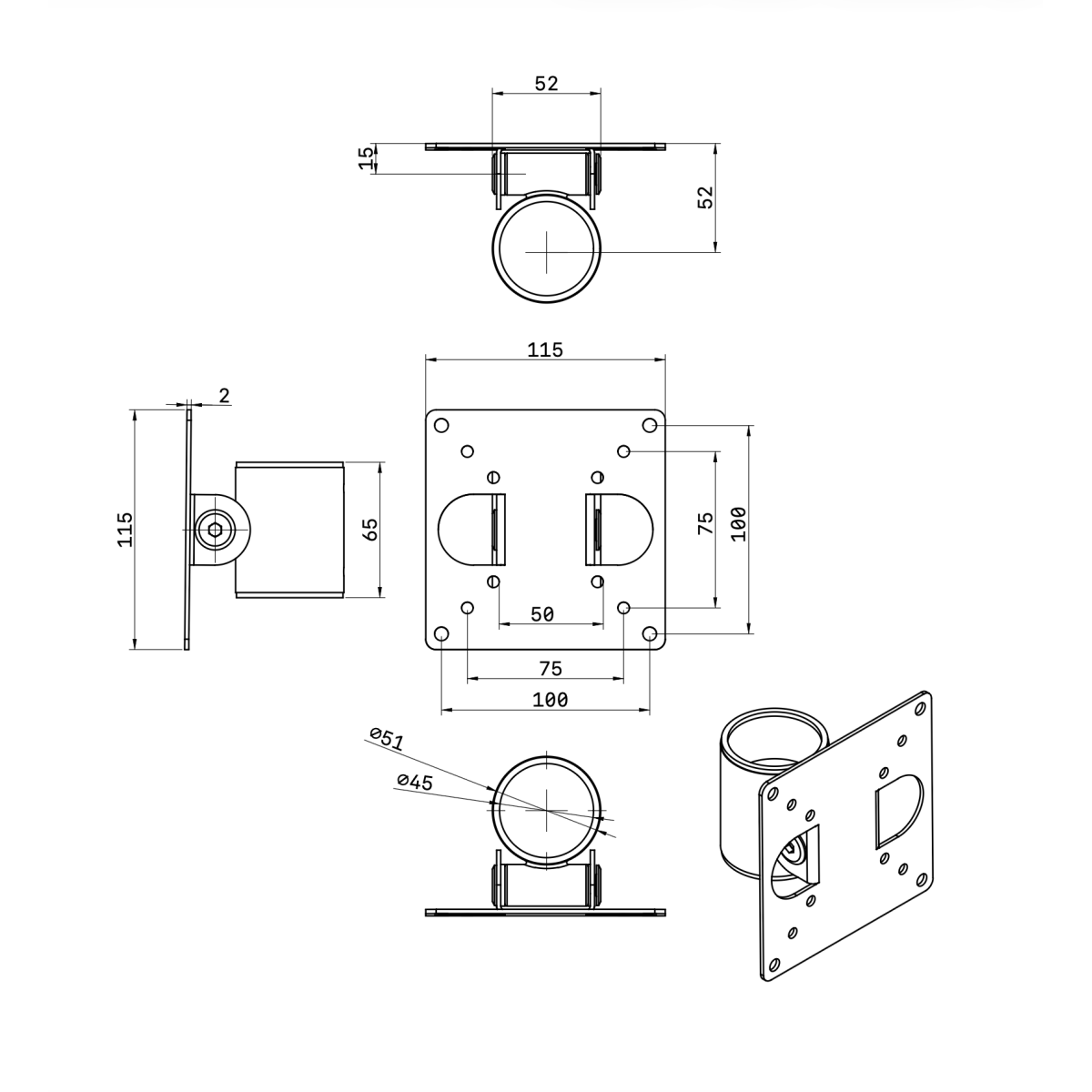 Компактний кронштейн для монітора, (L50)