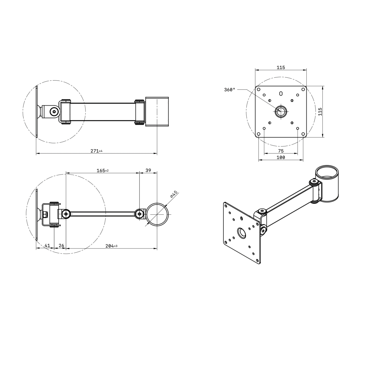 Консольный кронштейн для монитора