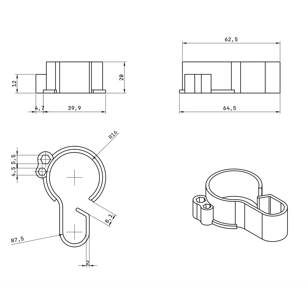 Кабель-менеджмент для трубы d25-d32