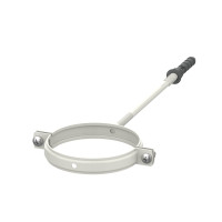 Хомут для крепления водосточных труб d100-L220 (белый RAL 9003)