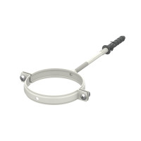 Хомут для крепления водосточных труб d105-L160 (кв), (белый RAL 9003)