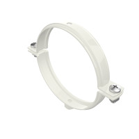 Хомут для водостічних труб d110, білий
