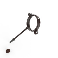 Хомут для крепления водосточных труб d75-L220, коричневый