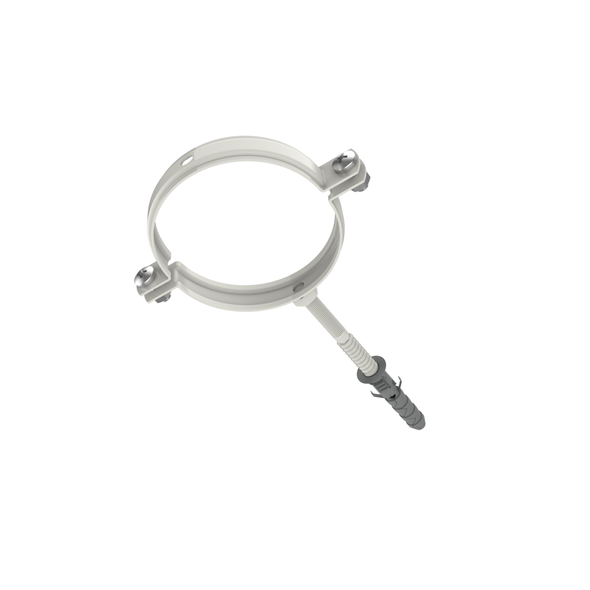 Hомут для крепления труб d90-L100, RAL9003 - надежное решение!